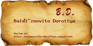 Balázsovits Dorottya névjegykártya